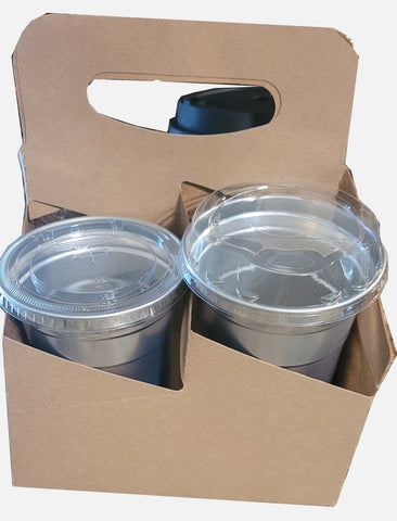 Specialty Quality Packaging 4 Cup Carry Tray with Handle, 7.25 x 7 x 9.25 inch -- 100 per case