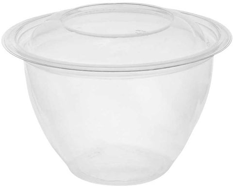 Pactiv RPET Clear Round Take Out Swirl Bowl with Lid, 48 Ounce Capacity -- 150 per case
