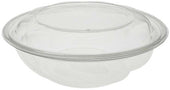 Pactiv RPET Clear Round Take Out Swirl Bowl with Lid, 64 Ounce Capacity -- 100 per case