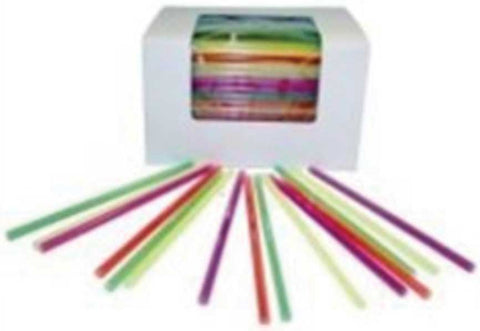 Cell O Core Bar-Pak Assorted Neon Fat Straw, 6 inch -- 3000 per case