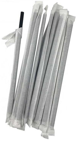 Cell-O-Core Paper Black Giant Straw, 7.75 inch -- 1200 per case