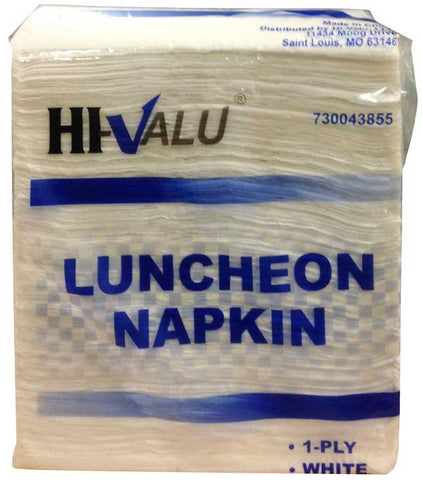 Bunzl Prime Source Hi-Valu 1/4 Fold White Embossed Lunchon Napkin, 11 1/4 x 13 inch -- 6000 per case