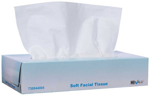 Bunzl Prime Source White Two Ply Hi-Valu Facial Tissue, 7.87 x 7.87 inch -- 3000 per case