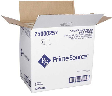 Essity Prime Source Hardwound Natural Paper Towel Roll, 7.875 inch x 350 Feet -- 12 per case