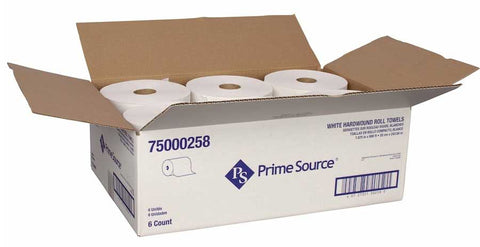 Essity Prime Source Hardwound White Paper Towel Roll, 7.875 inch x 800 Feet -- 6 per case