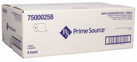 Essity Prime Source Hardwound White Paper Towel Roll, 7.875 inch x 800 Feet -- 6 per case