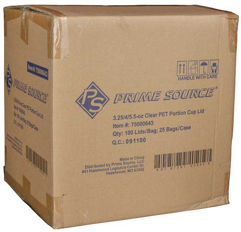 Bunzl Prime Source PETE Clear Lid for 3.25/4/5.5 Ounce Portion Cup -- 2500 per case