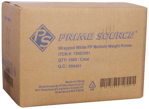 Bunzl Prime Source Medium Weight Polypropylene Wrapped White Knife -- 1000 per case
