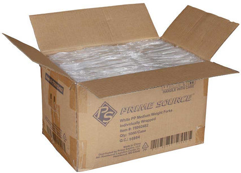Bunzl Prime Source Medium Weight Polypropylene Wrapped White Fork -- 1000 per case