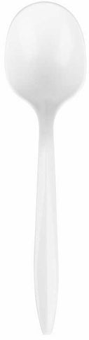 Bunzl Prime Source Medium Weight Polypropylene Wrapped White Soup Spoon -- 1000 per case