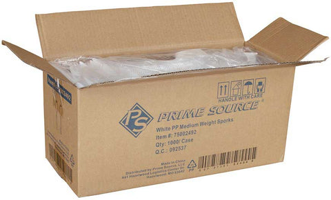 Bunzl Prime Source Medium Weight Polypropylene White Spork - Bulk Pack -- 1000 per case
