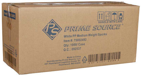 Bunzl Prime Source Medium Weight Polypropylene White Spork - Bulk Pack -- 1000 per case