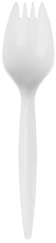 Bunzl Prime Source Medium Weight Polypropylene White Spork - Bulk Pack -- 1000 per case