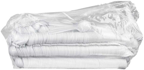 Bunzl Prime Source Medium Weight Polypropylene White Soup Spoon - Bulk Pack -- 1000 per case