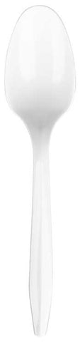 Bunzl Prime Source Medium Weight Polypropylene Disposable White Teaspoon - Bulk Pack -- 1000 per case