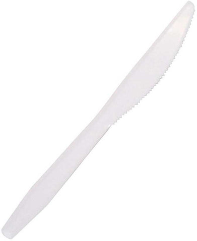 Bunzl Prime Source Heavy Weight Polypropylene Disposable White Knife - Bulk Pack -- 1000 per case