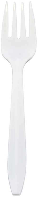 Bunzl Prime Source Heavy Weight Polypropylene Disposable White Fork - Bulk Pack -- 1000 per case