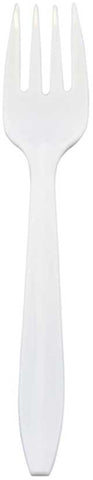 Bunzl Prime Source Heavy Weight Polypropylene Disposable White Fork - Bulk Pack -- 1000 per case