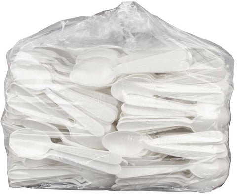 Bunzl Prime Source Heavy Weight Polypropylene Disposable White Teaspoon - Bulk Pack -- 1000 per case