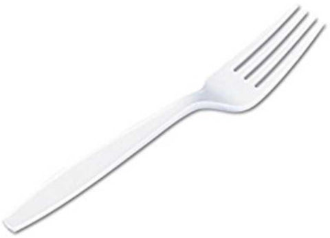 Bunzl Prime Source Medium Weight Polystyrene Disposable White Fork - Bulk Pack -- 1000 per case
