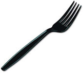 Bunzl Prime Source Polystyrene Extra Heavy Weight Disposable Black Fork - Bulk Pack -- 1000 per case