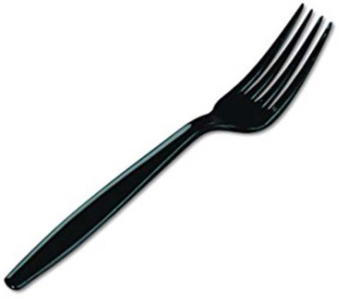 Bunzl Prime Source Polystyrene Extra Heavy Weight Disposable Black Fork - Bulk Pack -- 1000 per case