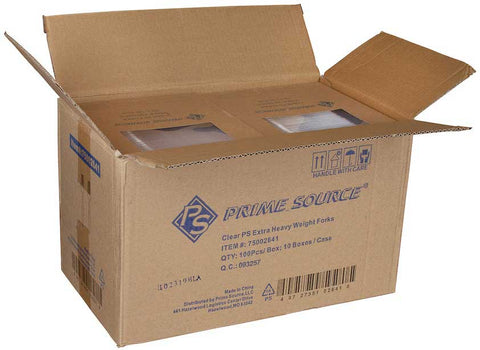 Bunzl Prime Source Polystyrene Extra Heavy Weight Disposable Clear Fork -- 1000 per case