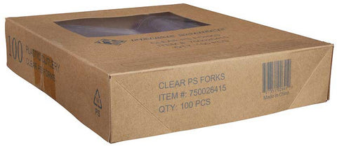 Bunzl Prime Source Polystyrene Extra Heavy Weight Disposable Clear Fork -- 1000 per case