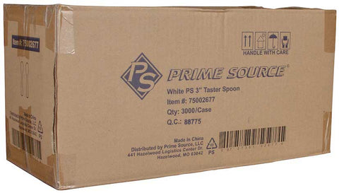 Bunzl Prime Source Low Density Polyethylene White Taster Spoon, 3 inch -- 3000 per case