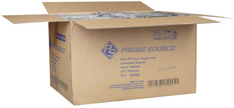 Bunzl Prime Source Heavy Weight Polypropylene Disposable Black Fork -- 1000 per case