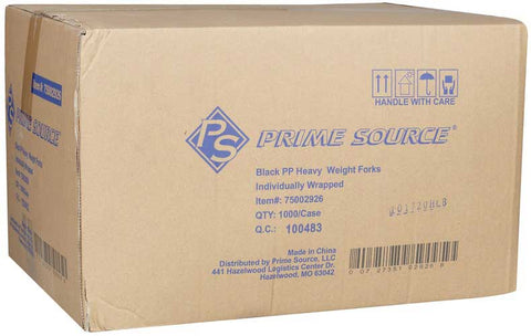 Bunzl Prime Source Heavy Weight Polypropylene Disposable Black Fork -- 1000 per case