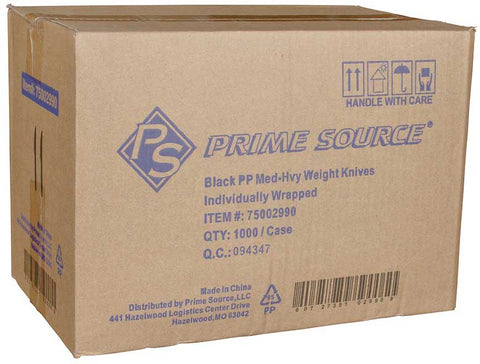 Bunzl Prime Source Medium Heavy Weight Polypropylene Black Knife -- 1000 per case