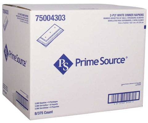 Essity Prime Source 2 Ply 1/8 Fold Dinner Napkin, 15 x 16.25 inch -- 3000 per case