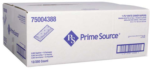 Essity Prime Source 1 Ply 1/8 Fold White Dinner Napkin, 15 x 17 inch -- 3000 per case