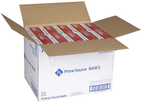 Bunzl Prime Source Lightly Powdered Extra Large Clear Basics Vinyl Gloves -- 1000 per case
