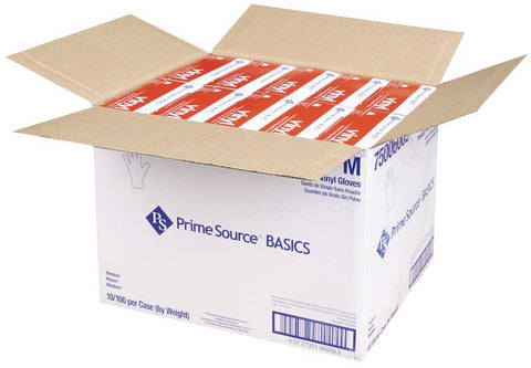 Bunzl Prime Source Powder Free Medium Clear Basics Vinyl Gloves -- 1000 per case