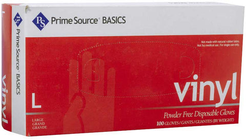 Bunzl Prime Source Powder Free Large Clear Basics Vinyl Gloves -- 1000 per case