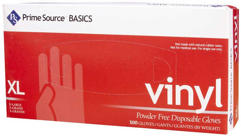 Bunzl Prime Source Powder Free Extra Large Clear Basics Vinyl Gloves -- 1000 per case