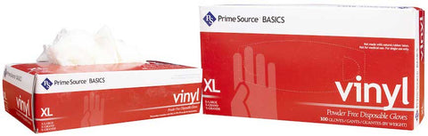 Bunzl Prime Source Powder Free Extra Large Clear Basics Vinyl Gloves -- 1000 per case