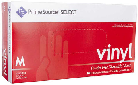 Bunzl Prime Source Prime Source Medium Powder-Free Clear Vinyl Gloves -- 1000 per case