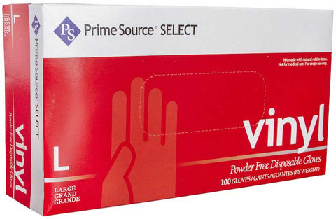 Bunzl Prime Source Large Powder Free 3 Mil Clear Vinyl Gloves -- 1000 per case