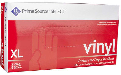 Bunzl Prime Source Extra Large Powder-Free 3 Mil Clear Vinyl Gloves -- 1000 per case