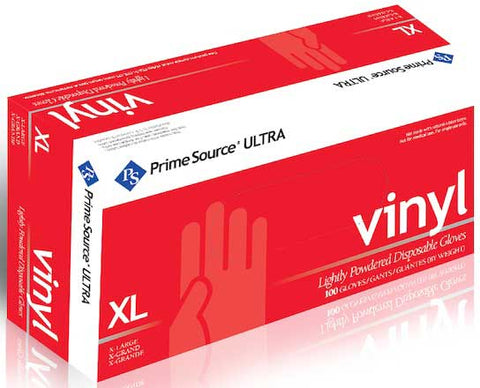 Bunzl Prime Source 5 Mil Lightly Powdered Extra Large Blue Vinyl Disposable Gloves -- 1000 per case