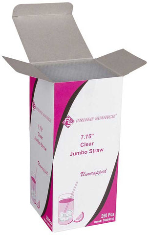 Bunzl Prime Source Clear Wrapped Jumbo Straw, 7.75 inch -- 12000 per case