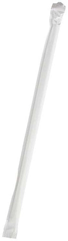 Bunzl Prime Source White Paper Wrapped Jumbo Flex Straw, 7.75 inch -- 10000 per case
