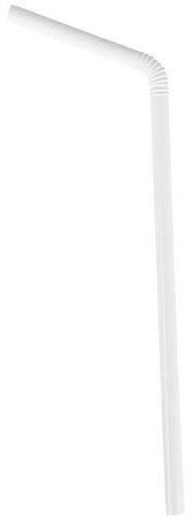 Bunzl Prime Source White Paper Wrapped Jumbo Flex Straw, 7.75 inch -- 10000 per case