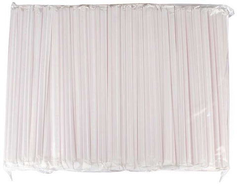 Bunzl Prime Source White Red Paper Jumbo Straw - Wrapped, 10.25 inch -- 2000 per case