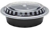 Lollicup Karat Black Polypropylene Injection Molded Round Food Container, 16 Ounce -- 150 per case