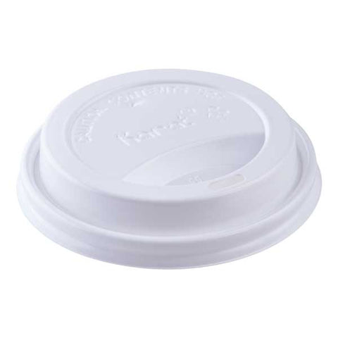 Karat White Polypropylene 90mm Sipper Dome Lid for 10 - 24 Ounce Paper Hot Cup -- 1000 per case