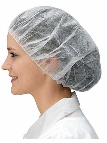 Bunzl Polypropylene White Latex-Free Bouffant Cap, 21 inch -- 100 per case